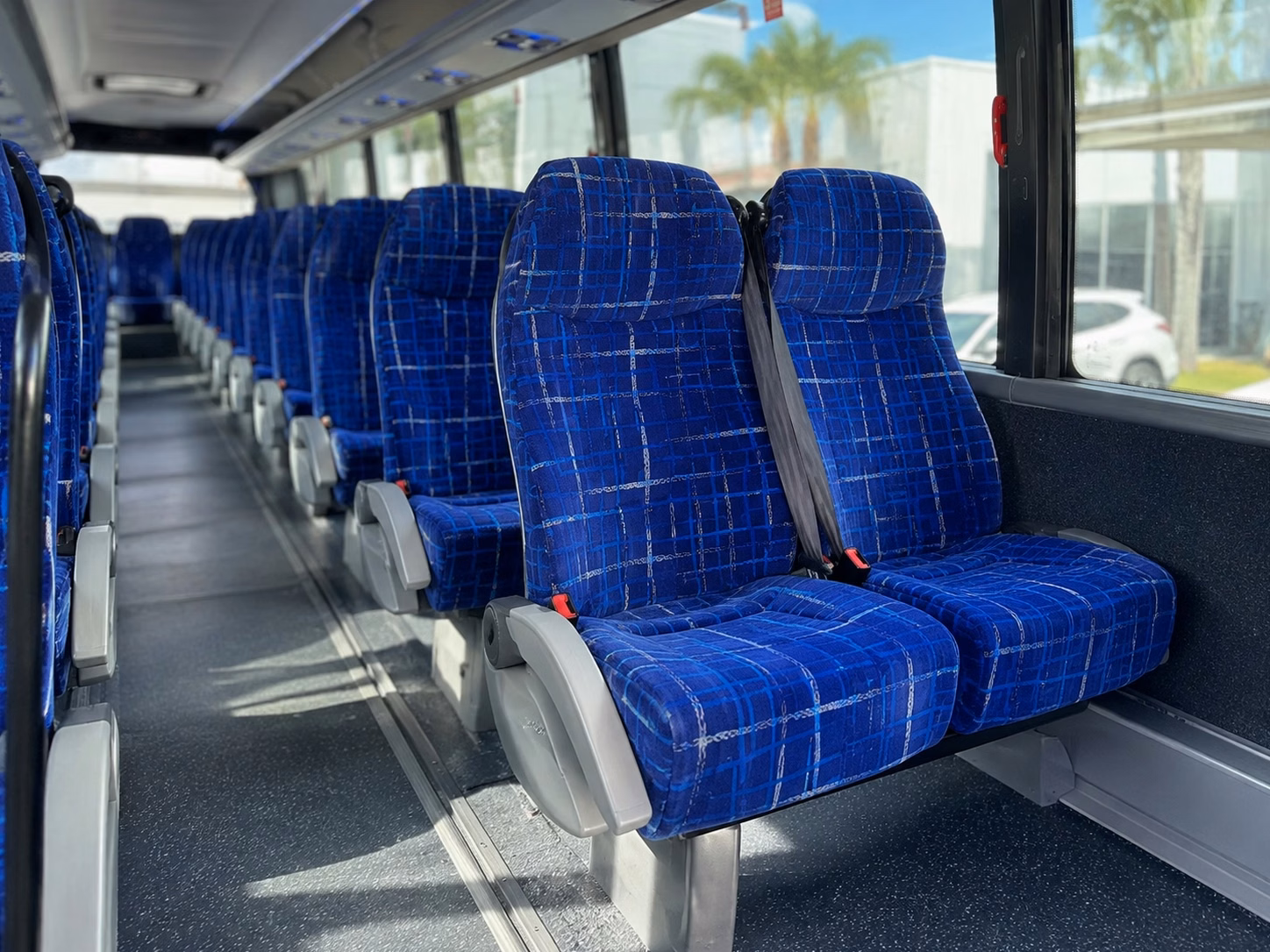 56 passenger charter bus inside